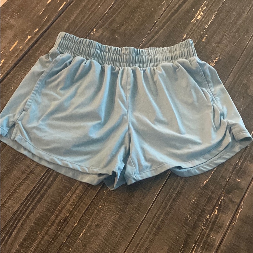 Turquoise athletic shorts